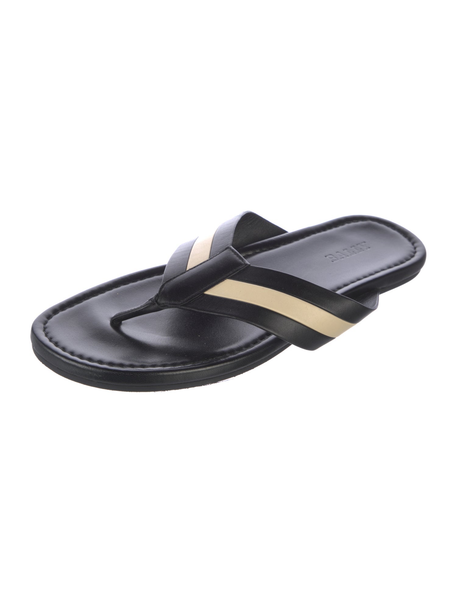 Bally Leather Colorblock Pattern Flip Flops