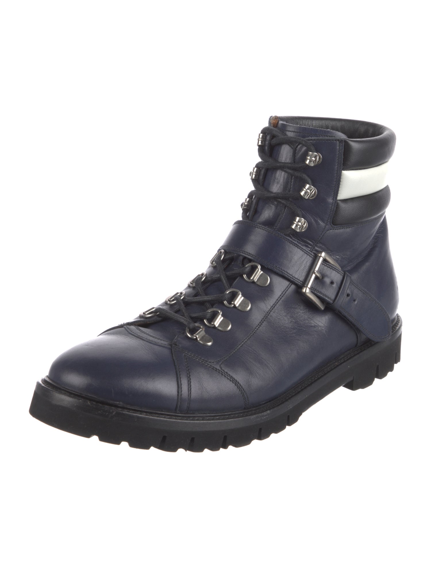 Bally Leather Studded Accents Hiking Boots