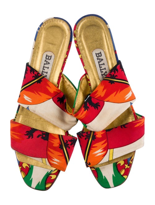 Bally Floral Print Slides