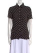 Bally Polka Dot Print Short Sleeve Button-Up Top