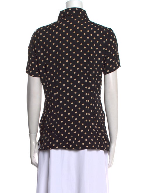 Bally Polka Dot Print Short Sleeve Button-Up Top