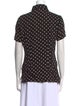 Bally Polka Dot Print Short Sleeve Button-Up Top