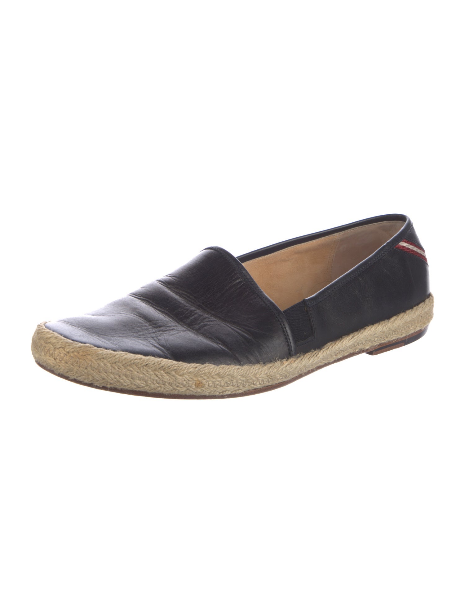 Bally Leather Embroidered Accent Espadrilles