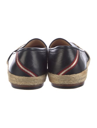 Bally Leather Embroidered Accent Espadrilles