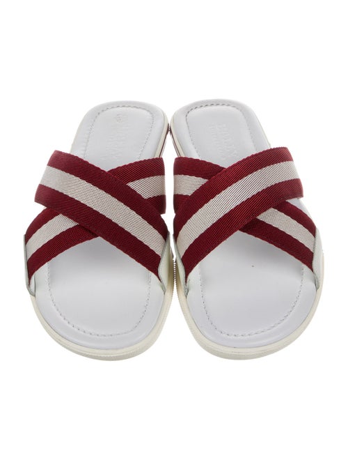 Bally Leather Striped Slides