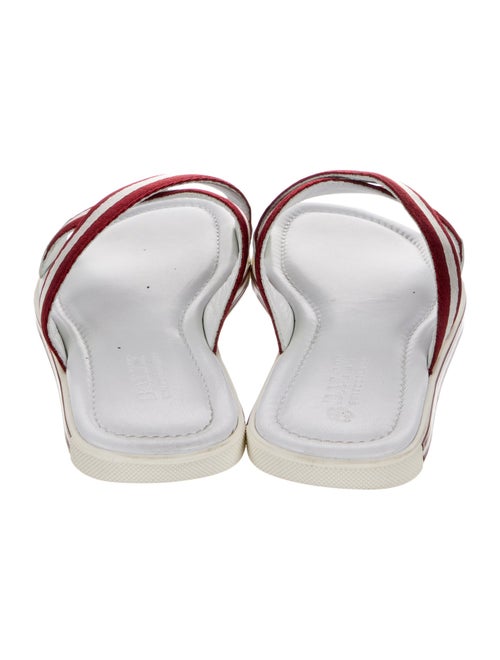 Bally Leather Striped Slides