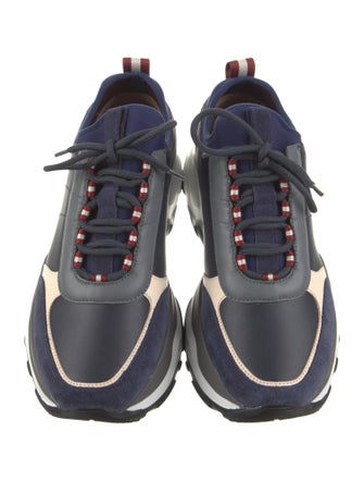 Bally Leather Colorblock Pattern Athletic Sneakers