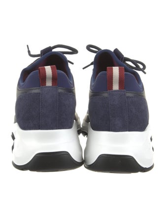 Bally Leather Colorblock Pattern Athletic Sneakers
