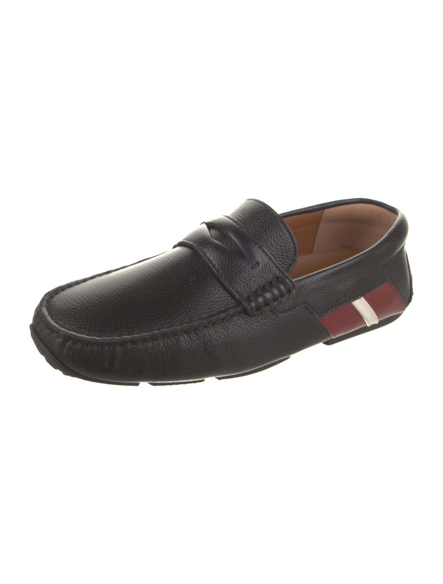 Bally Leather Striped Loafers