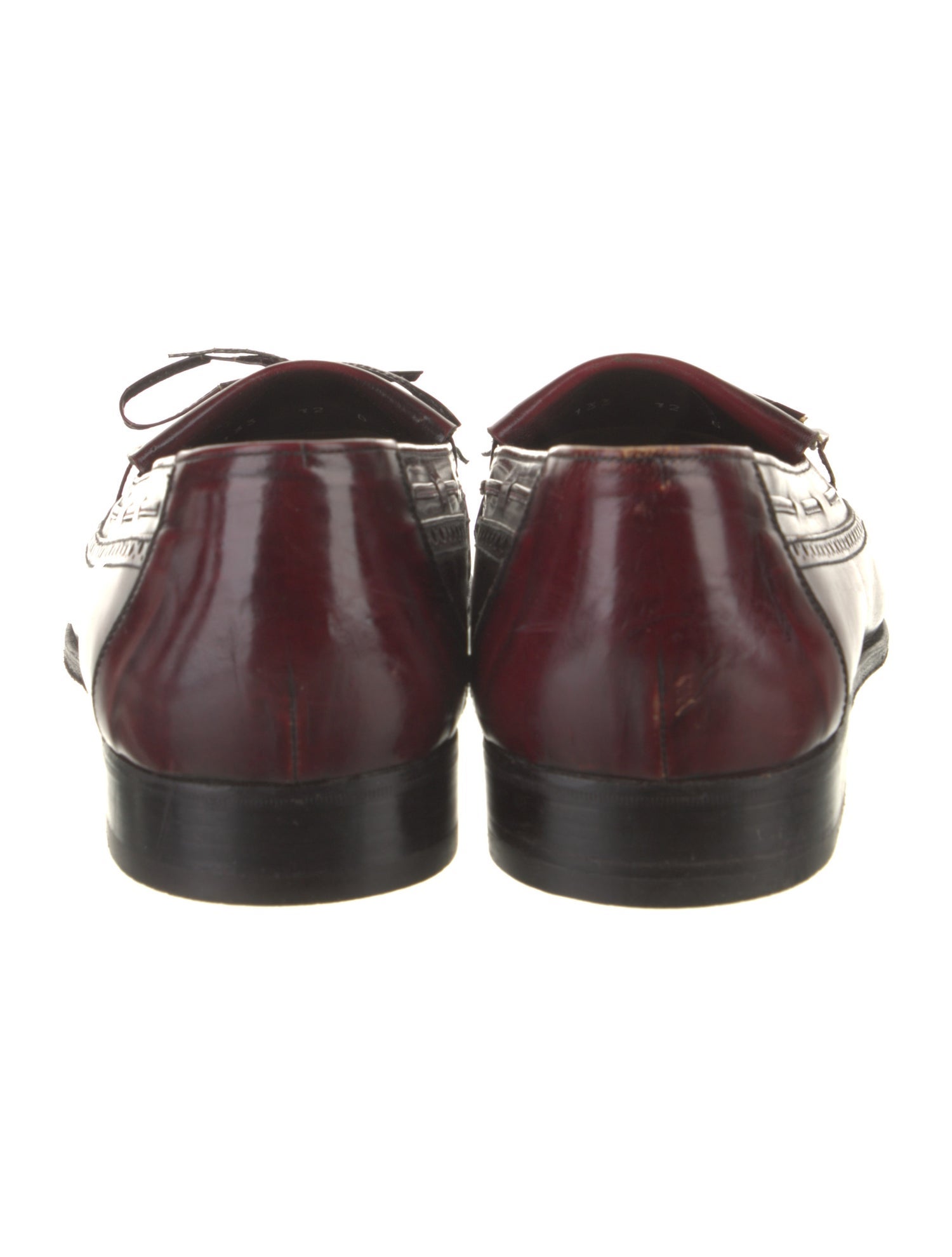 Bally Leather Tassel Accents Dress Loafers