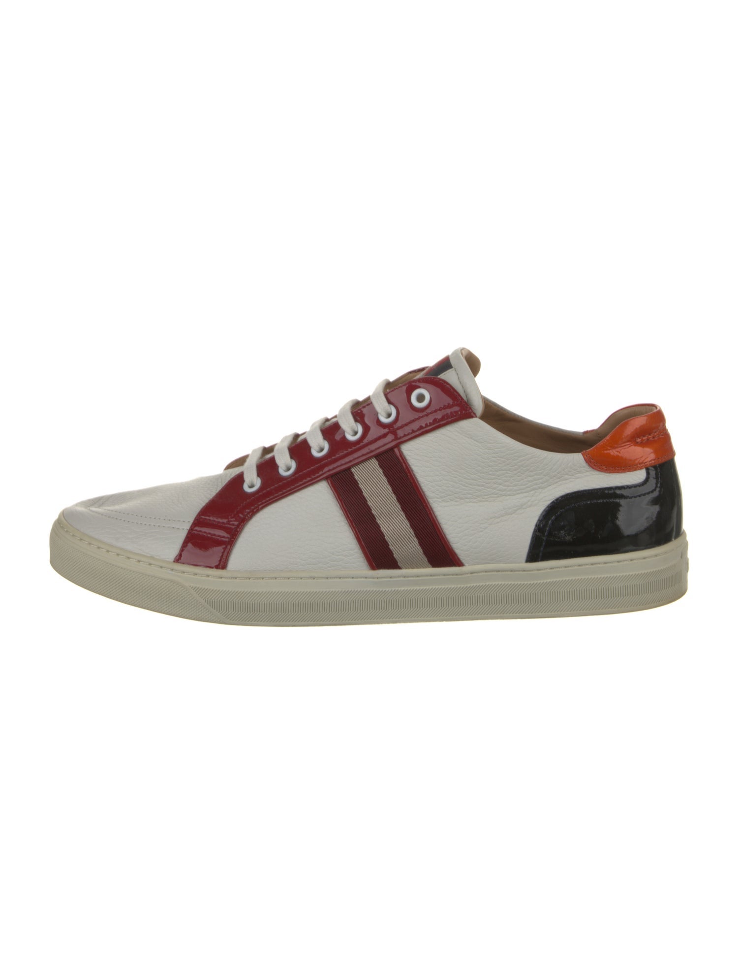 Bally Leather Colorblock Pattern Sneakers