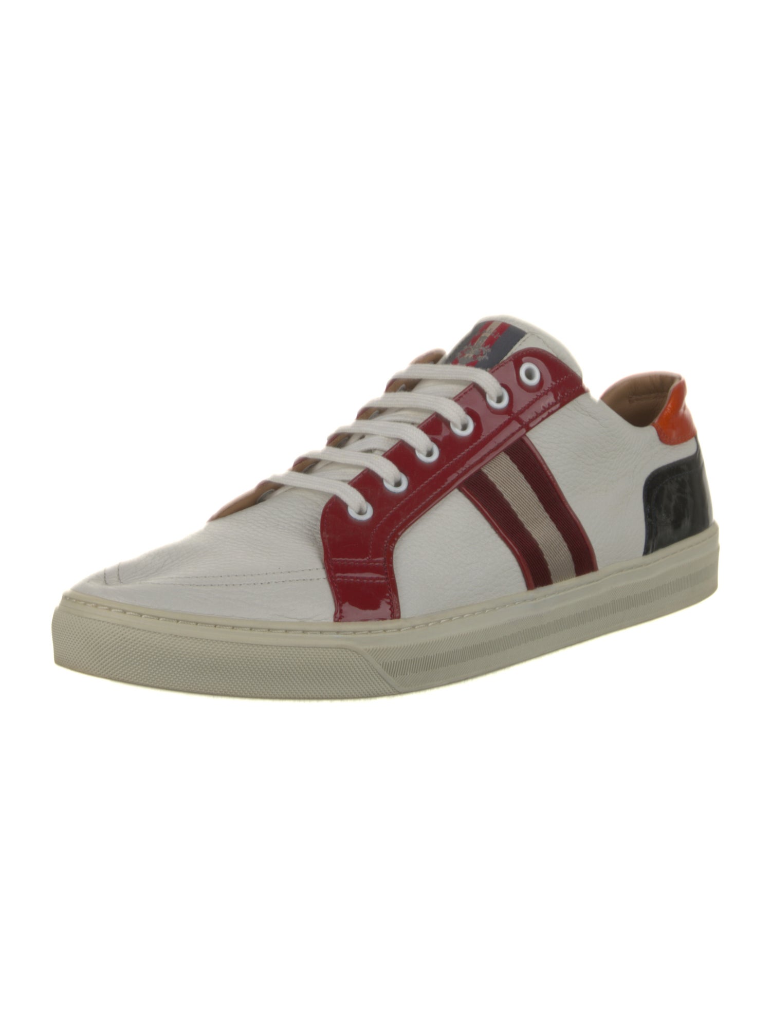 Bally Leather Colorblock Pattern Sneakers
