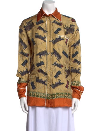 Bally Silk Printed Button-Up Top