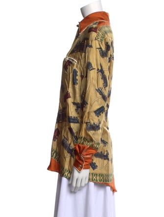 Bally Silk Printed Button-Up Top