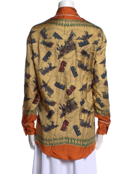 Bally Silk Printed Button-Up Top