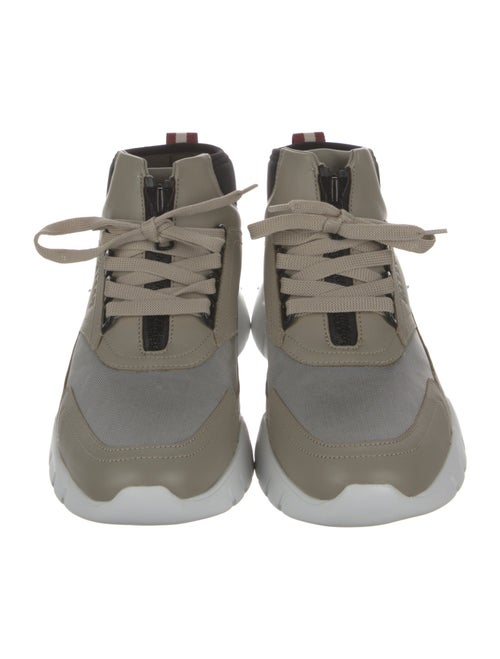 Bally Leather Colorblock Pattern Sneakers