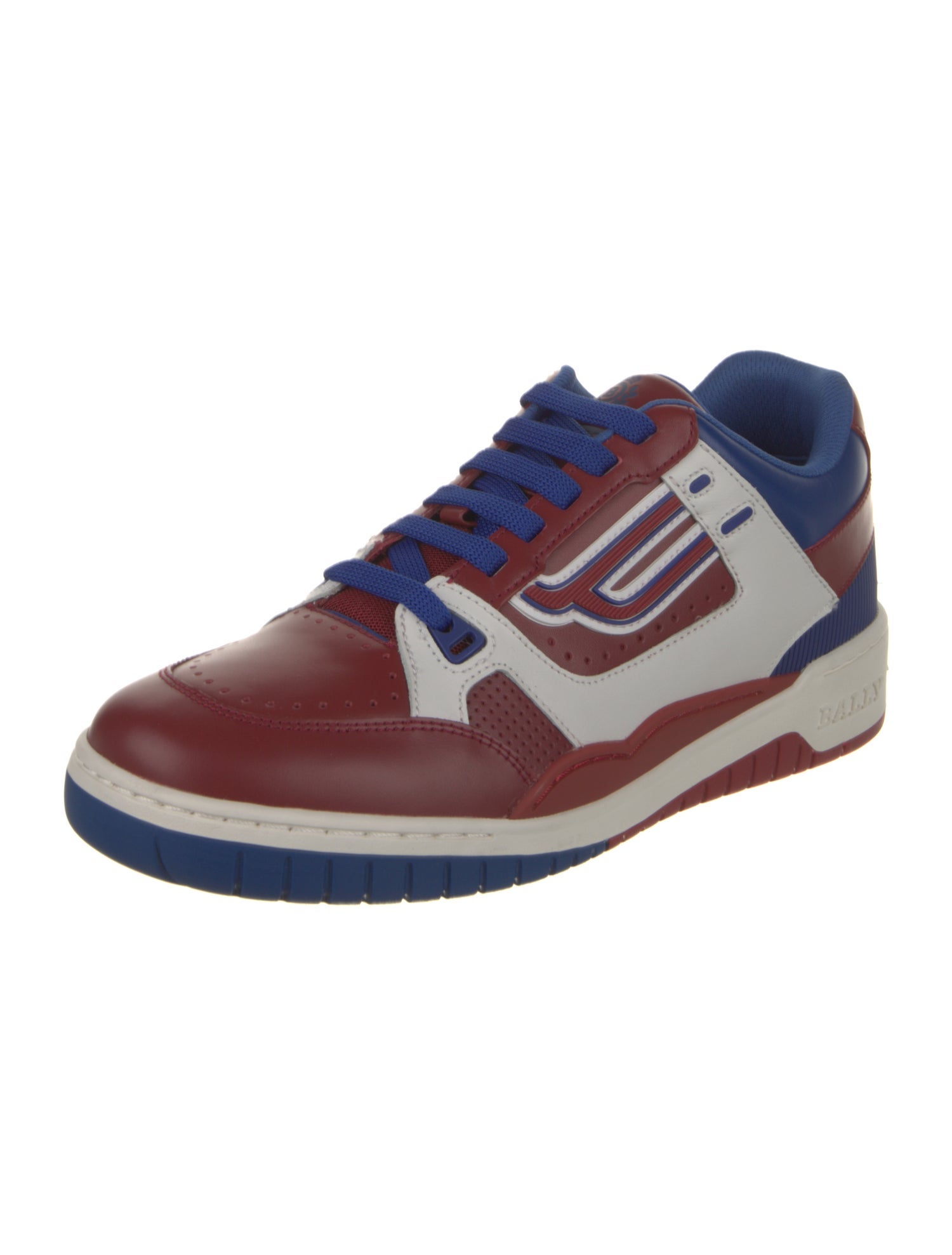 Bally Leather Colorblock Pattern Sneakers