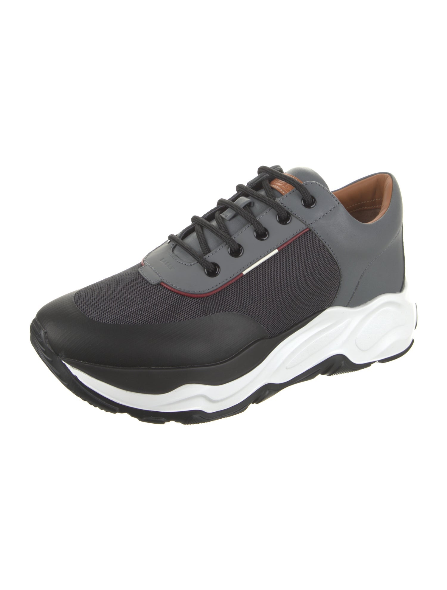 Bally Leather Colorblock Pattern Sneakers