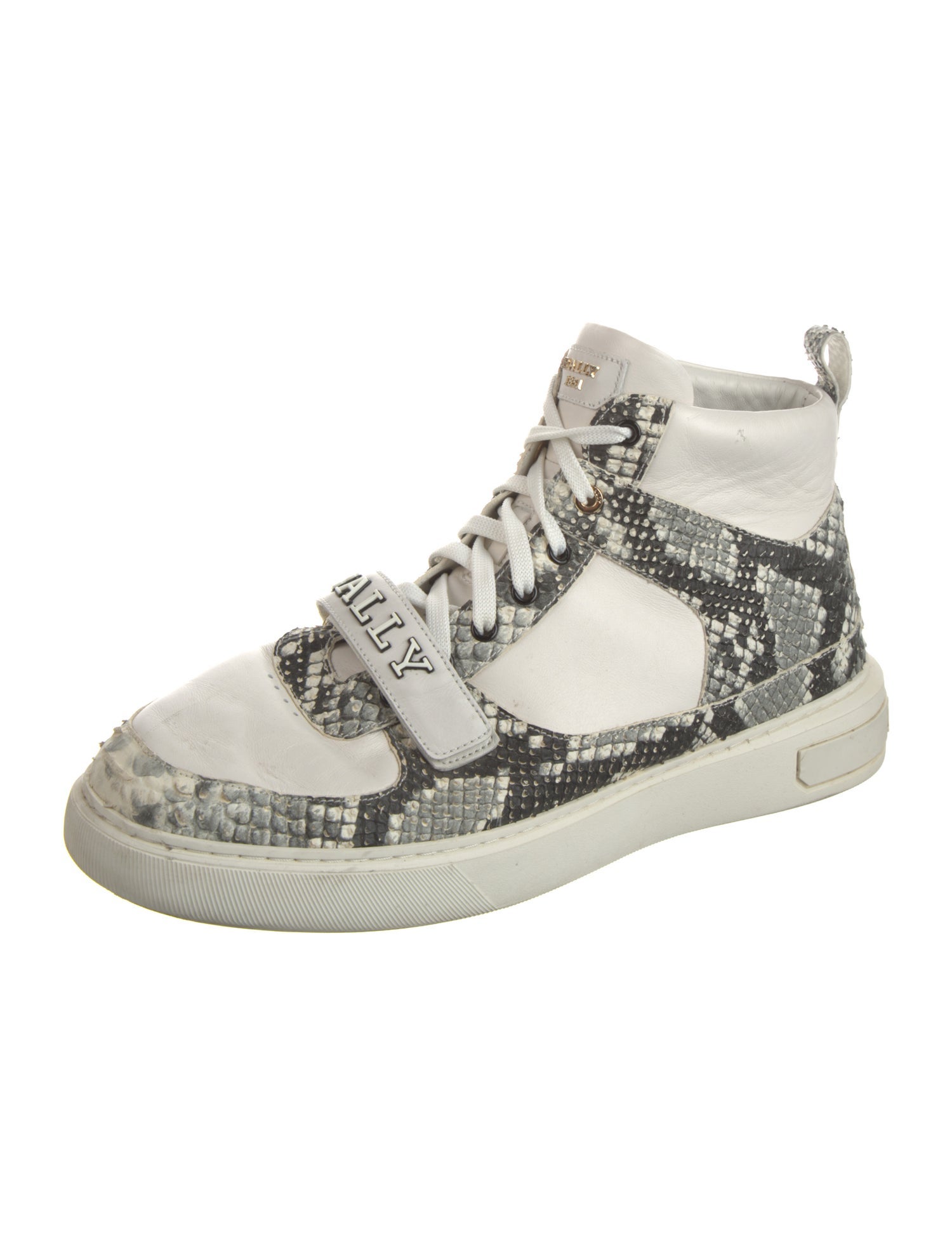 Bally Leather Animal Print Sneakers