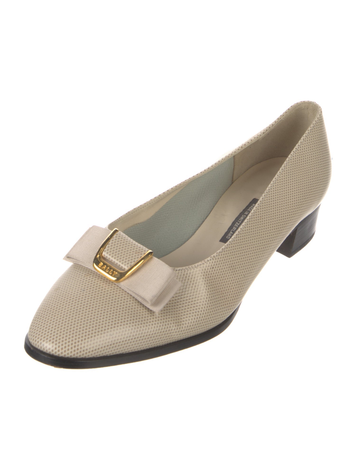 Bally Leather Grosgrain Trim Flats