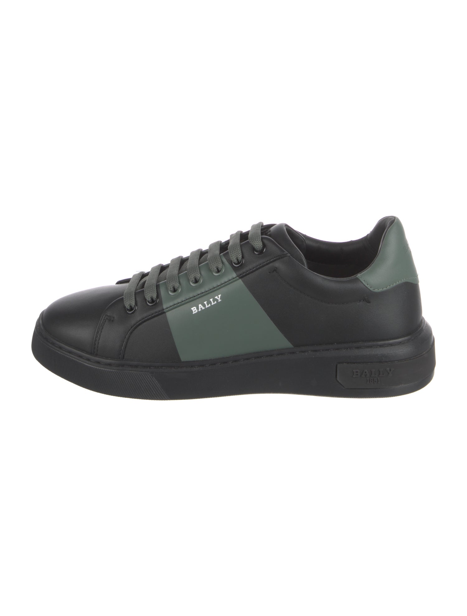 Bally Leather Colorblock Pattern Sneakers