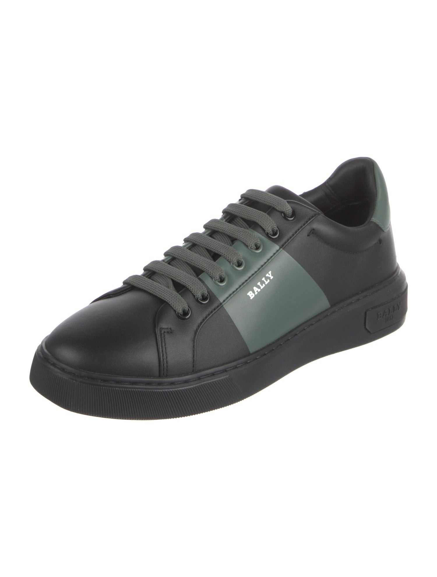 Bally Leather Colorblock Pattern Sneakers
