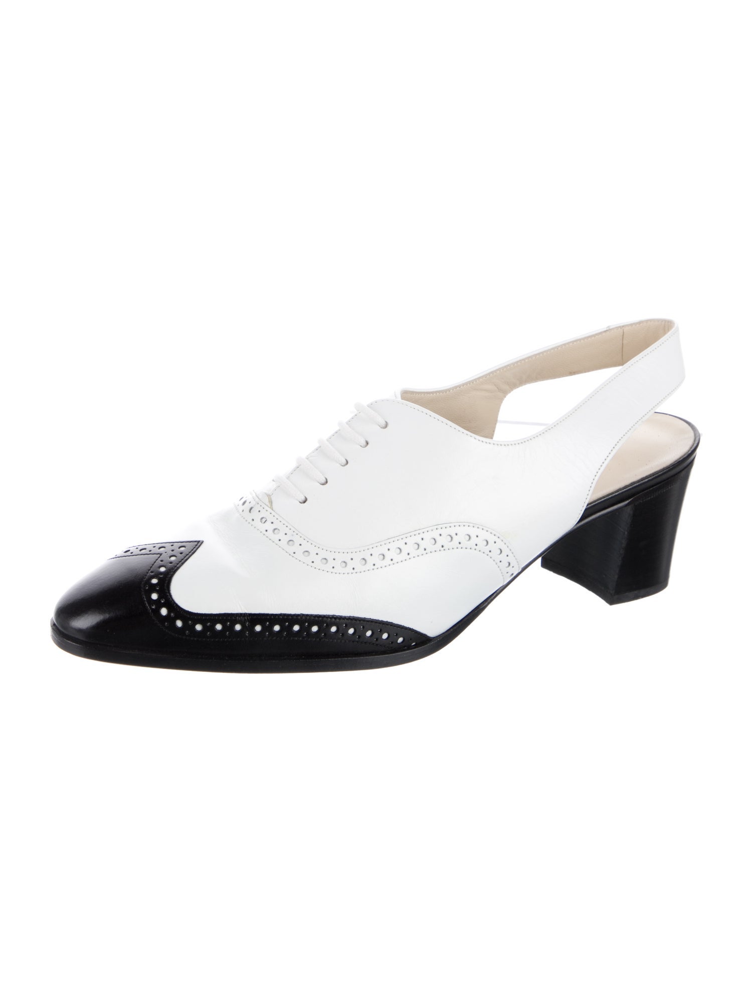 Bally Leather Colorblock Pattern Slingback Pumps