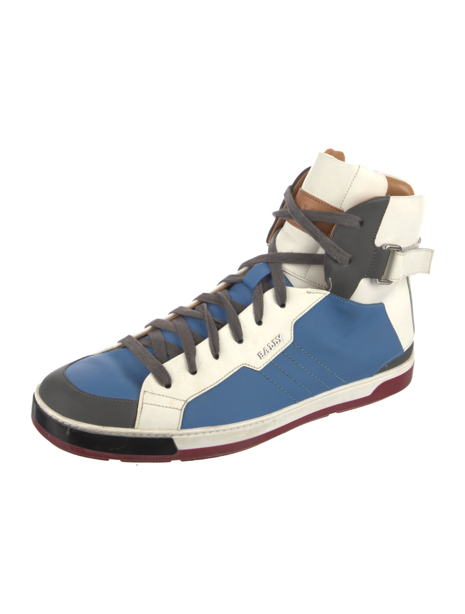 Bally Leather Colorblock Pattern Sneakers