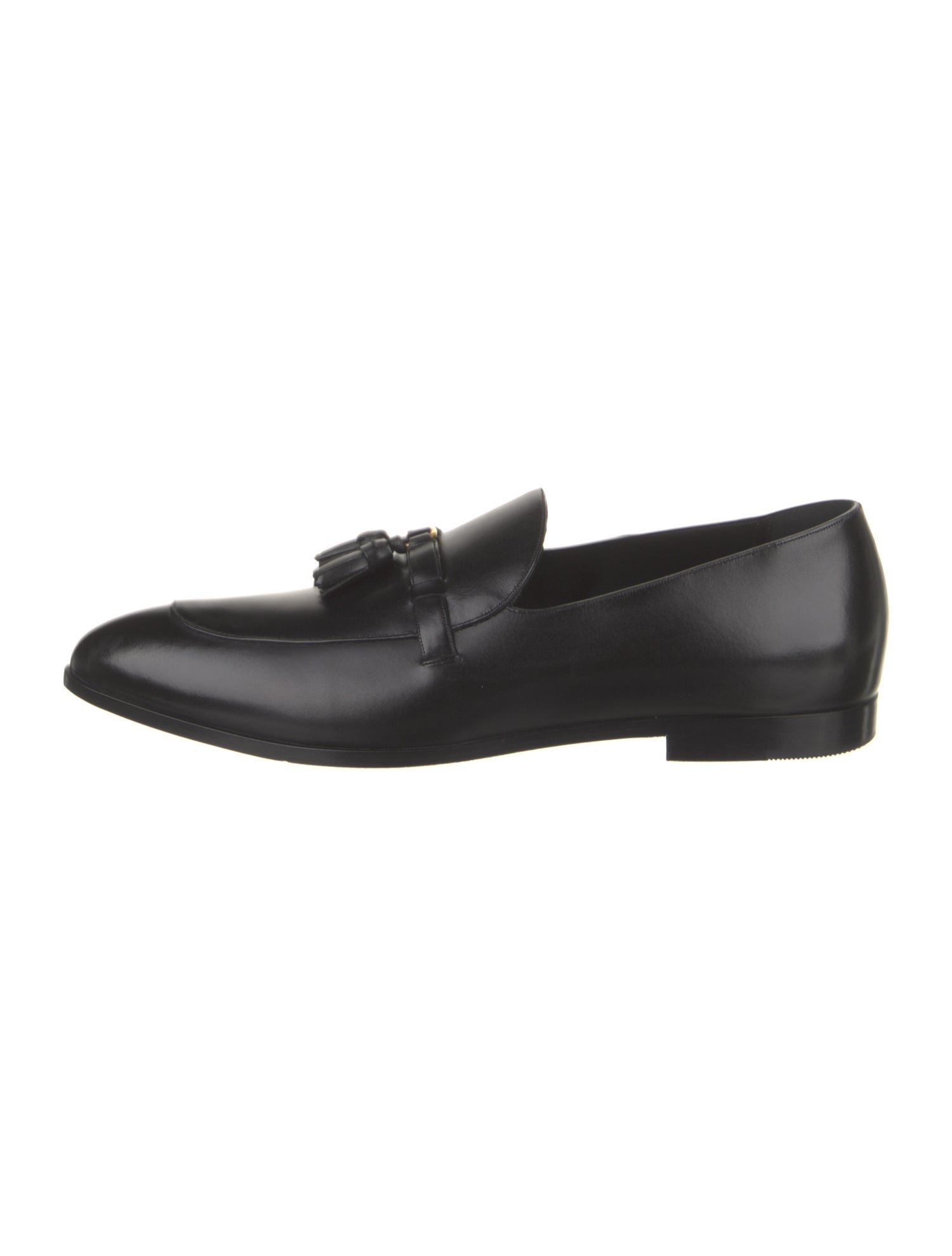 Bally Leather Tassel Accents Dress Loafers