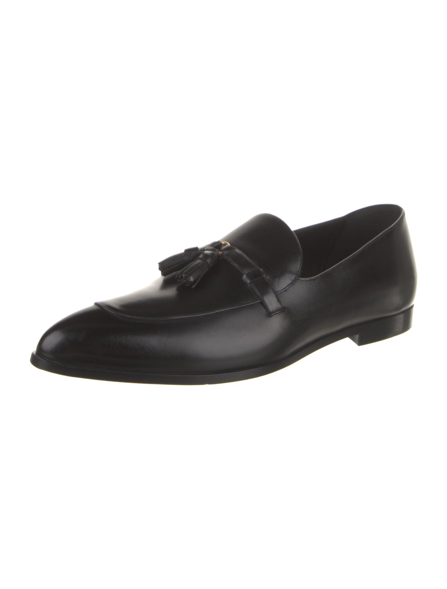 Bally Leather Tassel Accents Dress Loafers