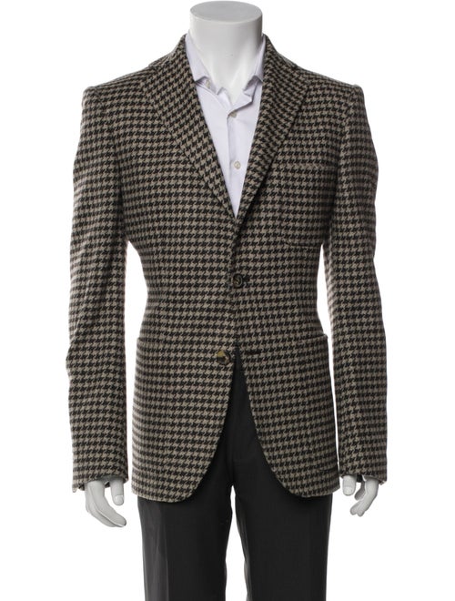 Bally Wool Houndstooth Print Blazer