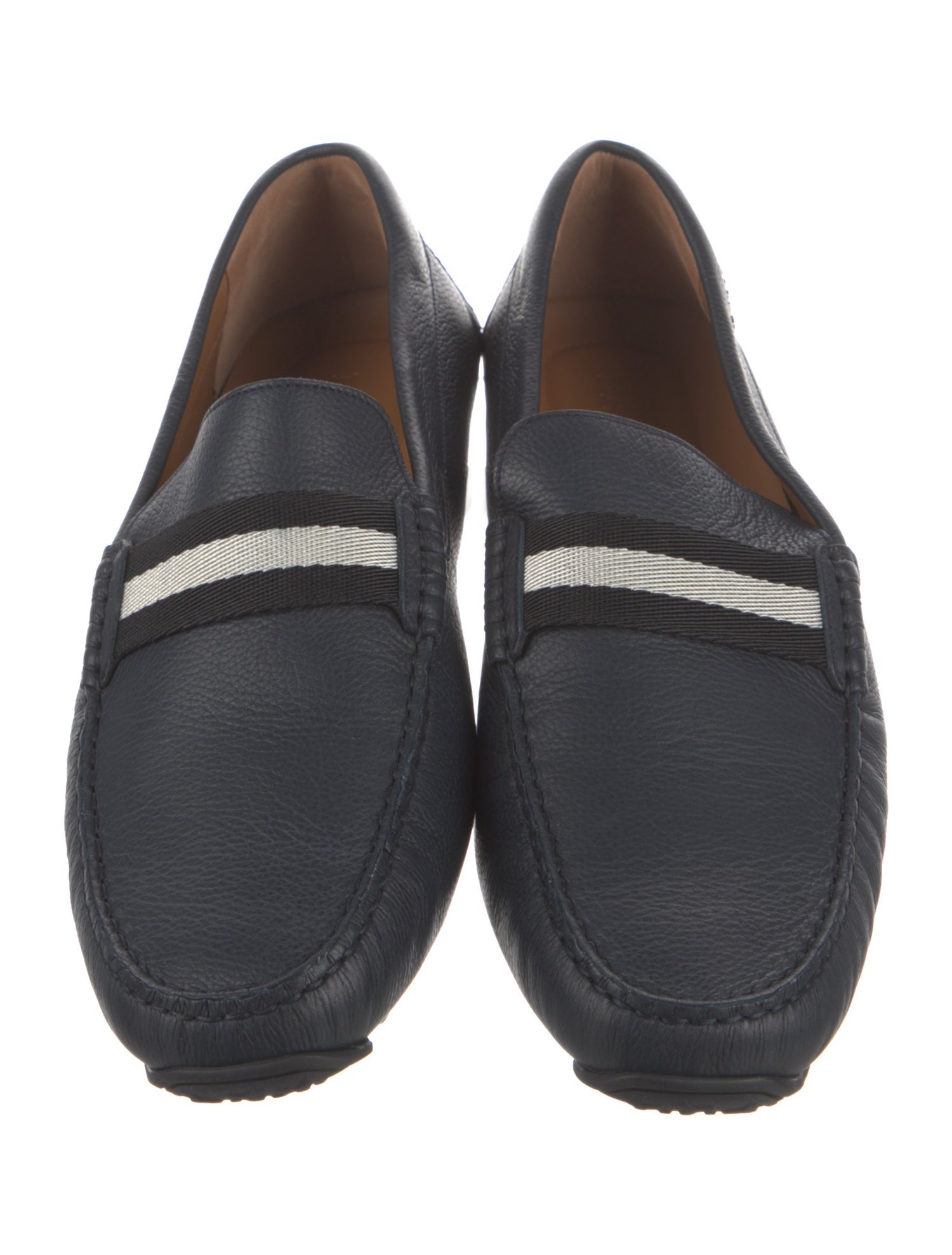 Bally Leather Colorblock Pattern Drivers