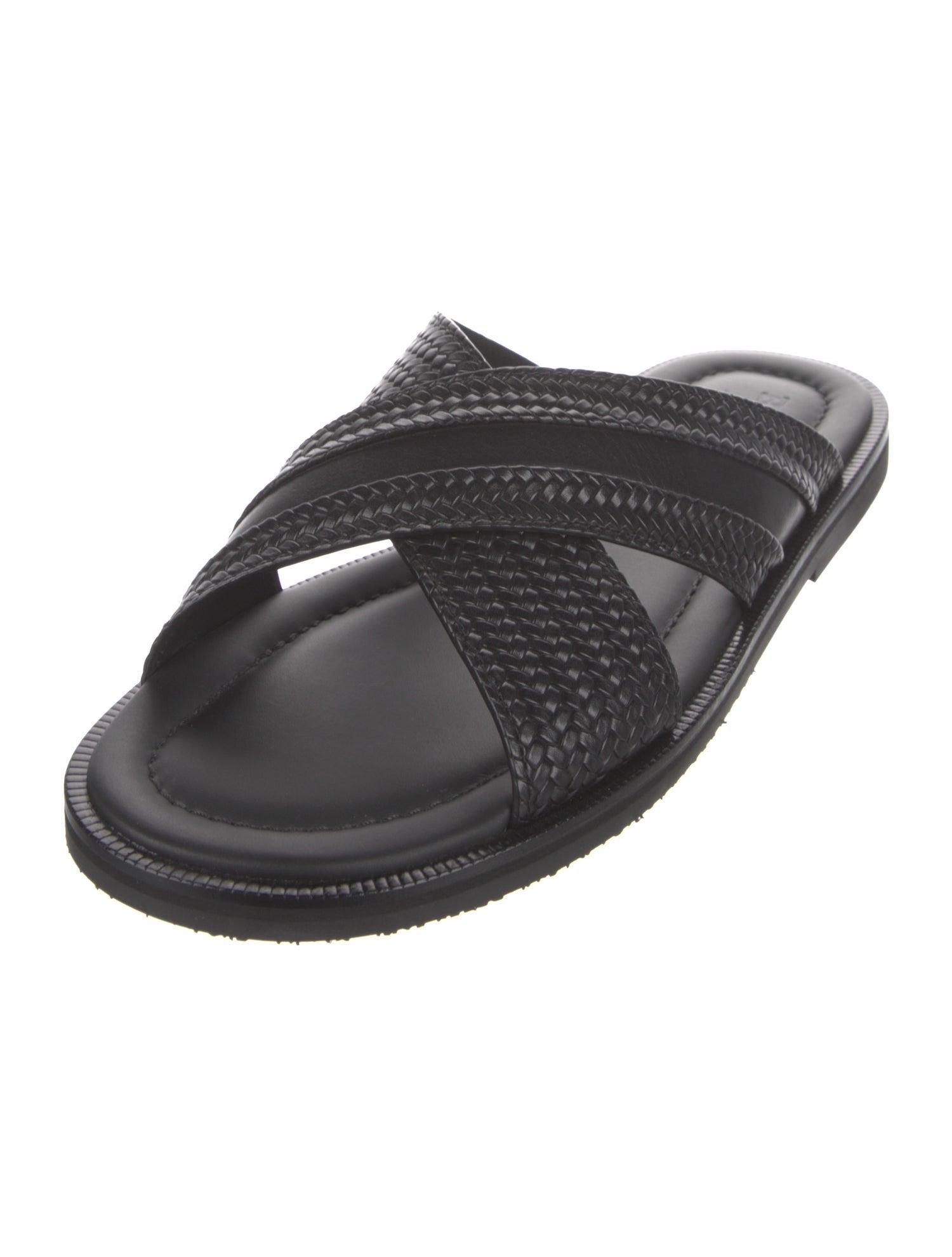 Bally Leather Braided Accents Slides