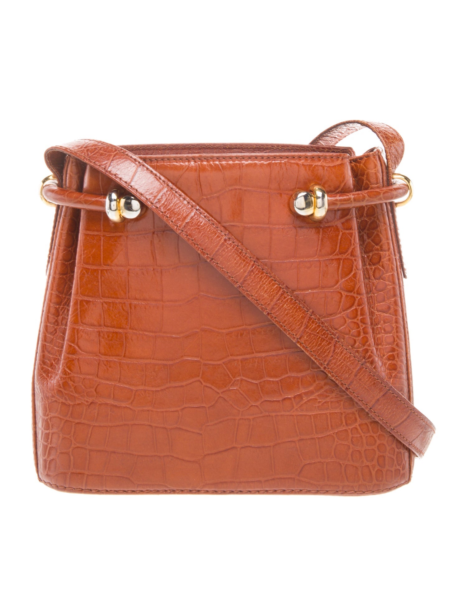 Bally Embossed Leather Messenger Bag