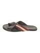 Bally Leather Striped Slides