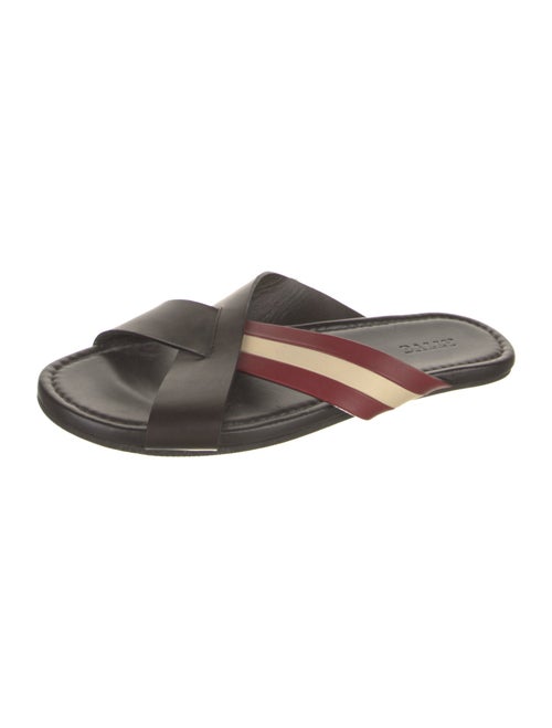 Bally Leather Striped Slides