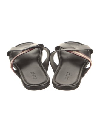 Bally Leather Striped Slides