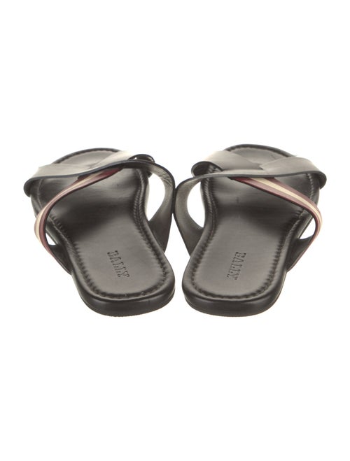 Bally Leather Striped Slides