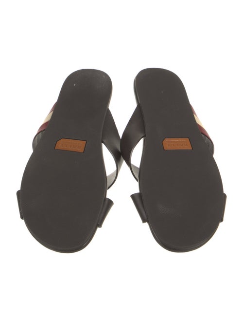Bally Leather Striped Slides