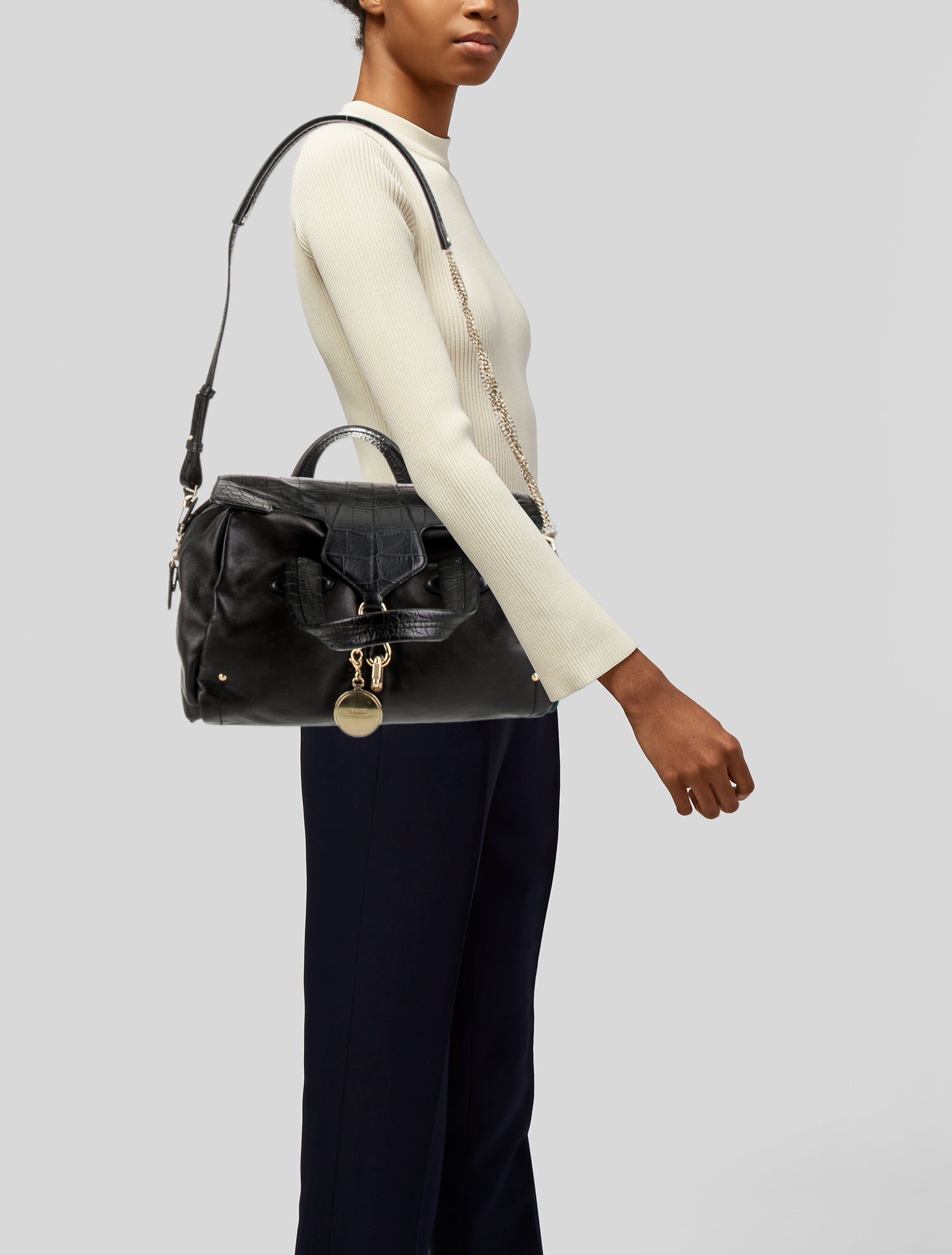 Bally Leather Top Handle Bag