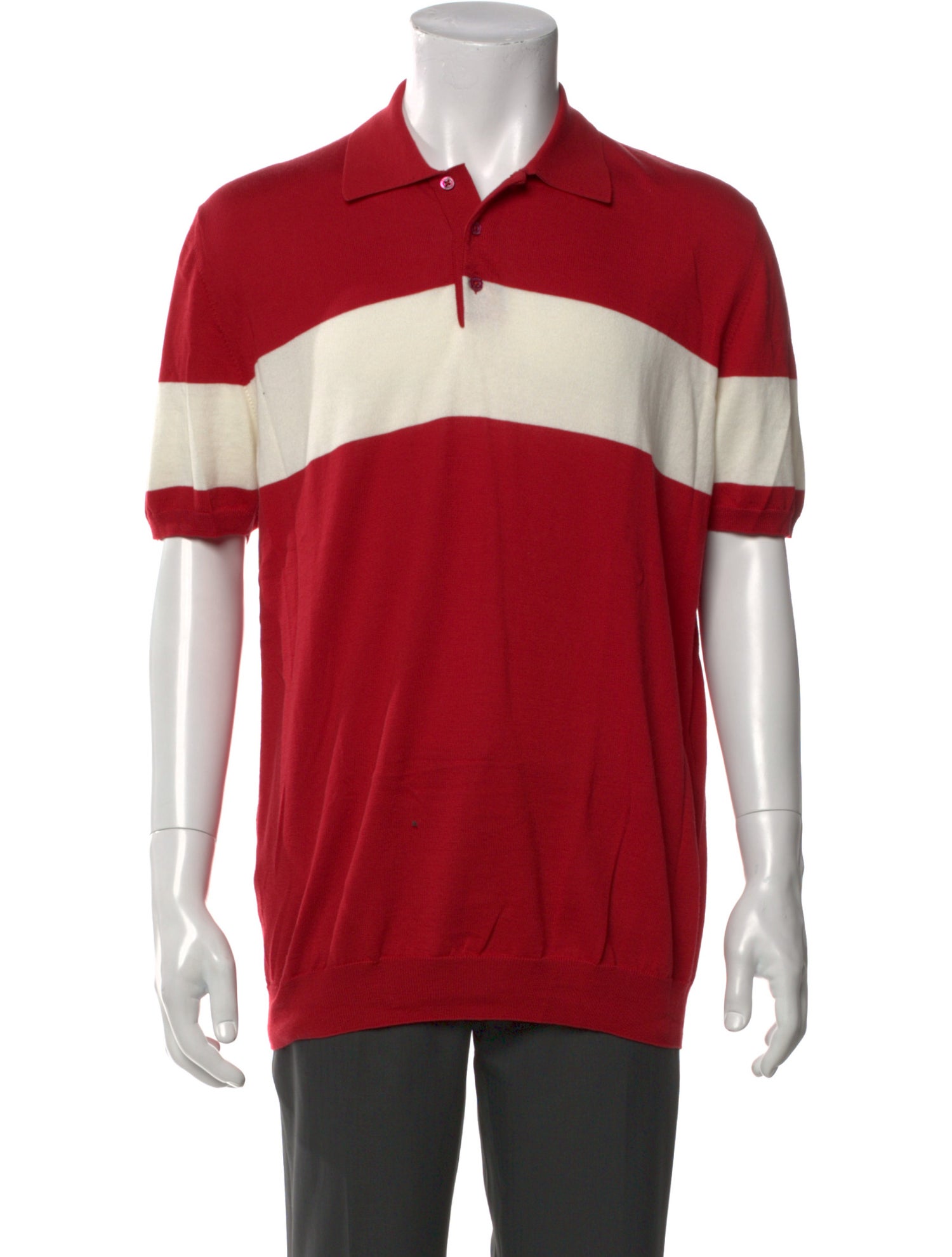 Bally Colorblock Pattern Collar Polo Shirt