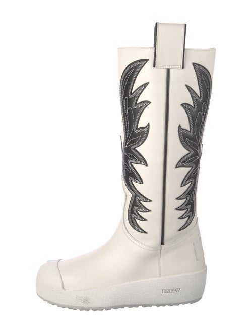 Bally Leather Colorblock Pattern Rain Boots