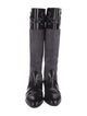 Bally Suede Colorblock Pattern Riding Boots
