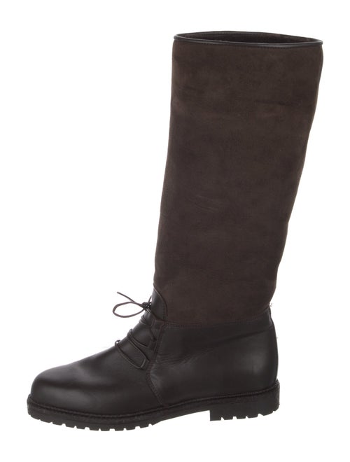 Bally Leather Leather Trim Embellishment Lace-Up Boots