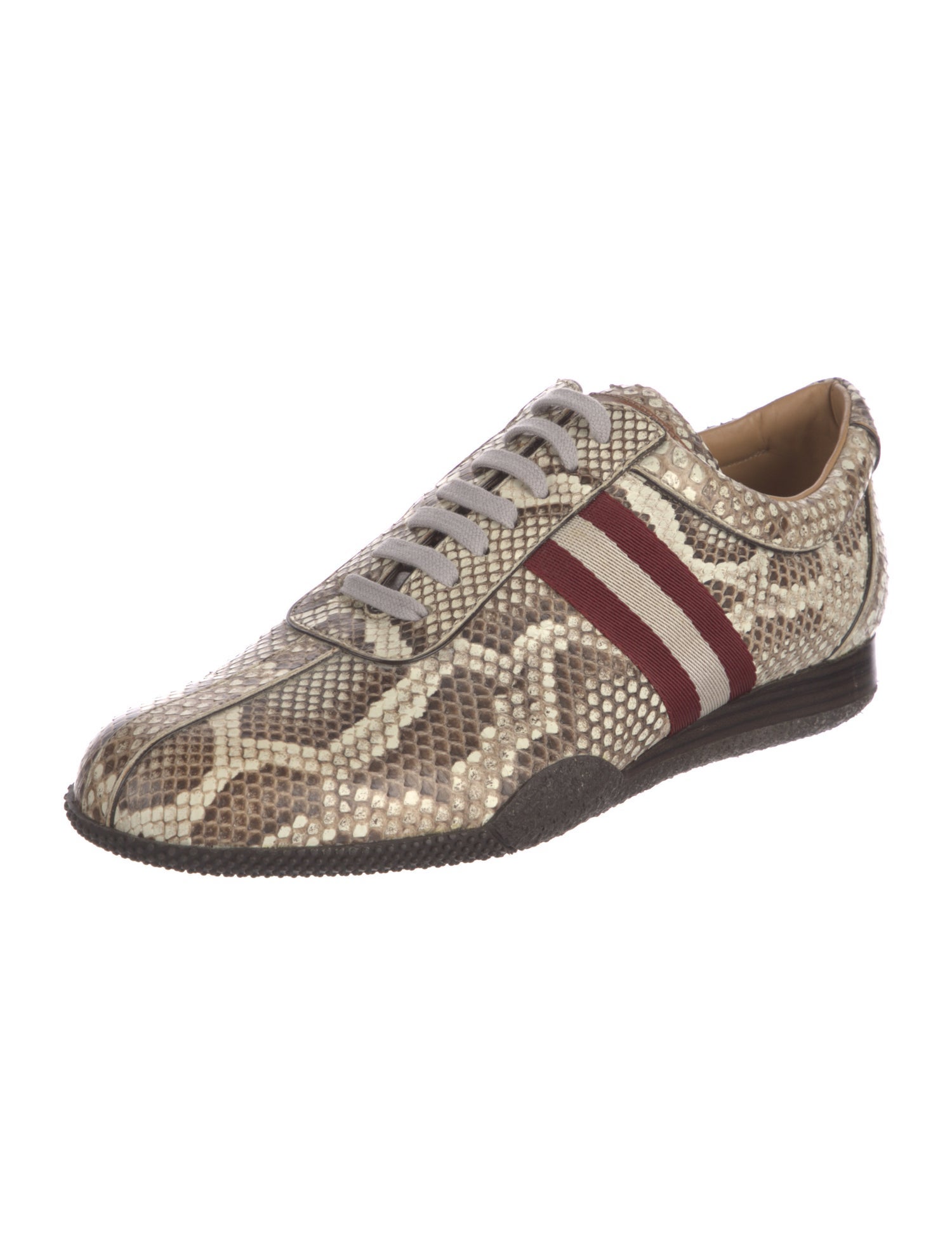 Bally Leather Animal Print Sneakers