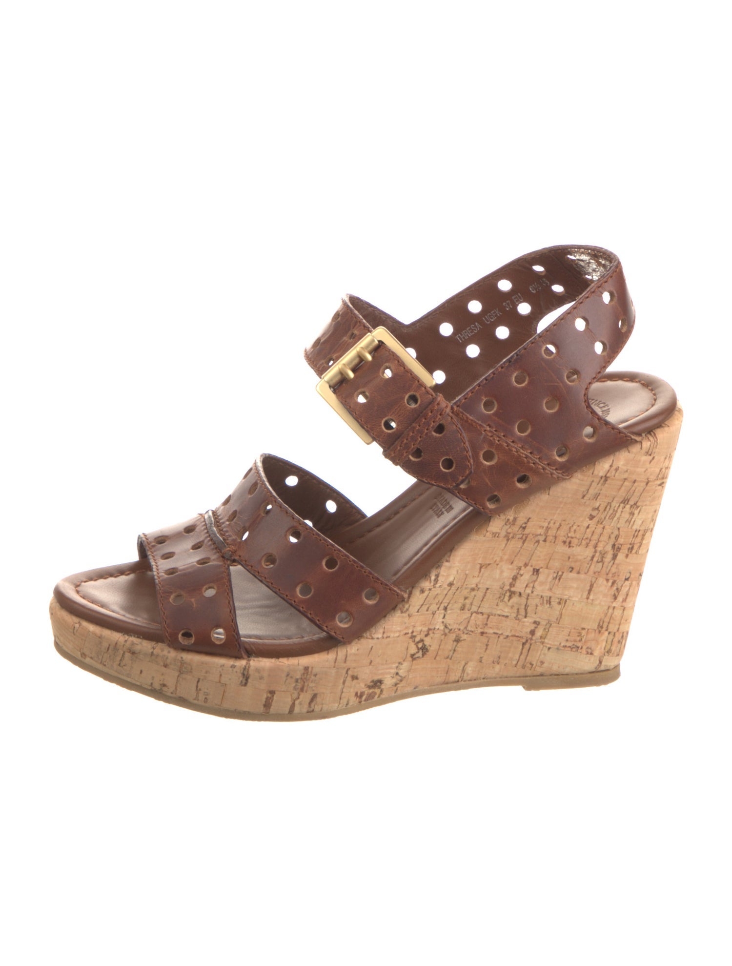 Bally Leather Lasercut Accents Sandals