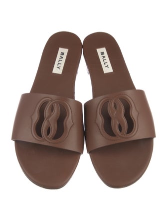 Bally Leather Cutout Accent Slides