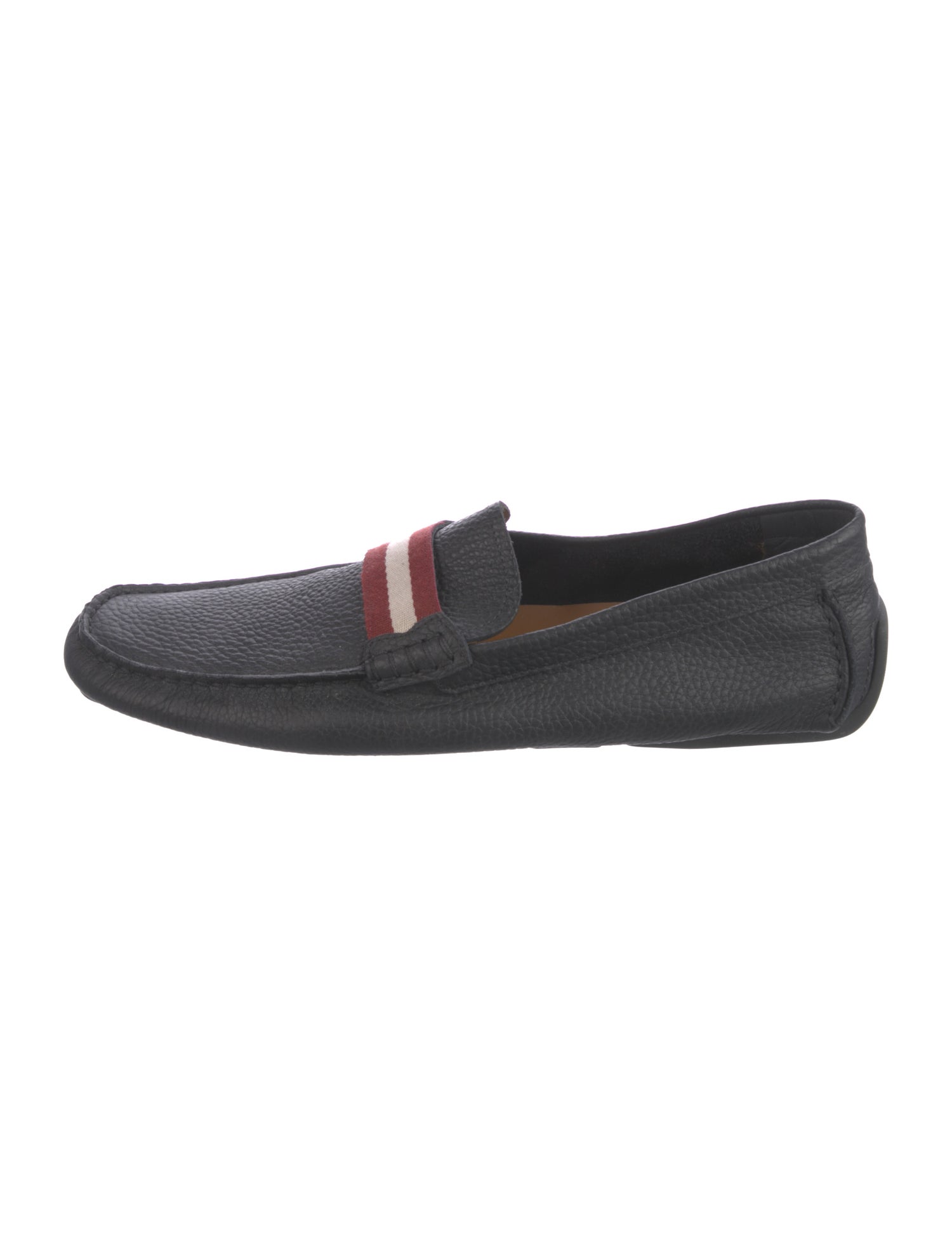 Bally Leather Grosgrain Trim Loafers