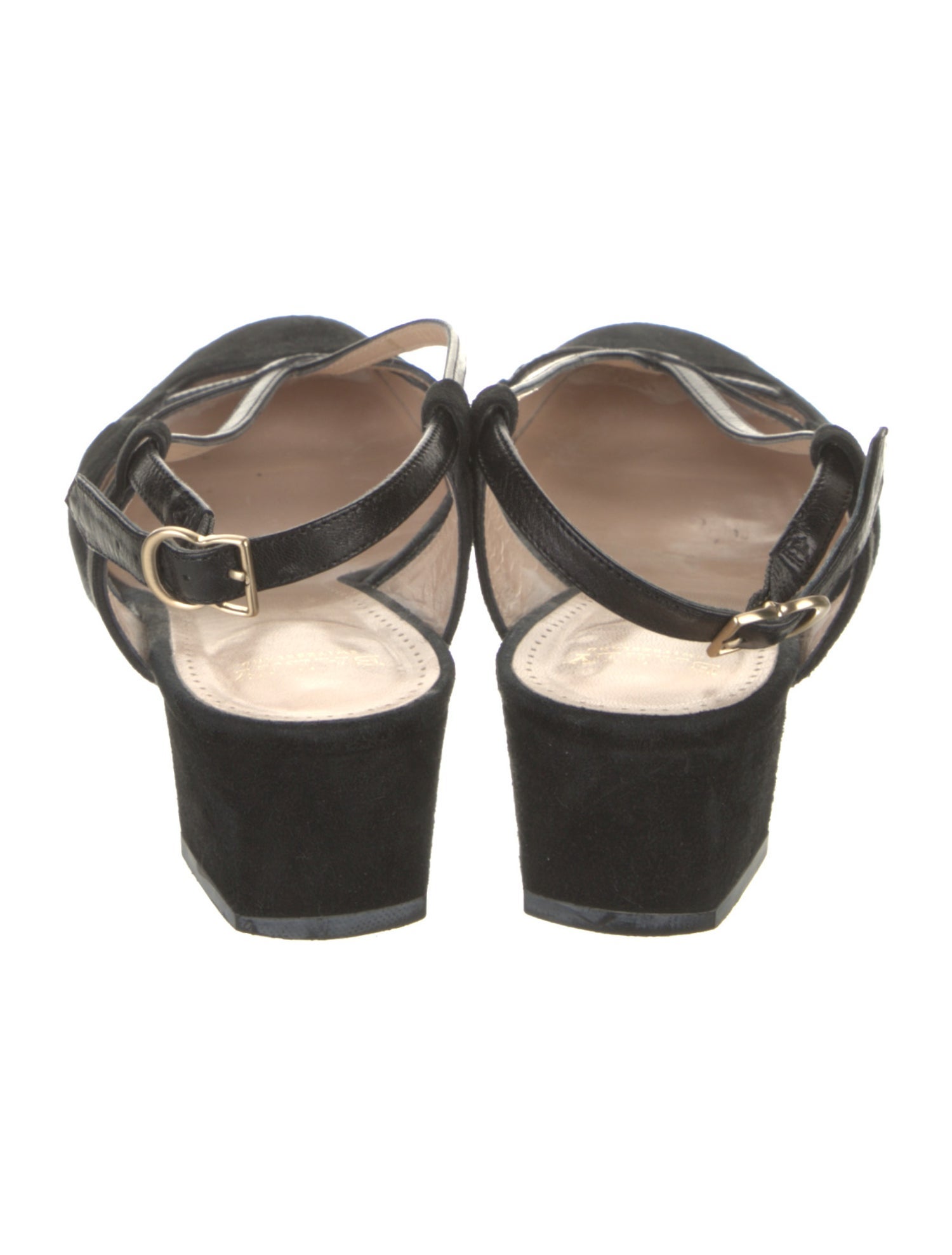 Bally Suede Leather Trim Embellishment Slingback Sandals