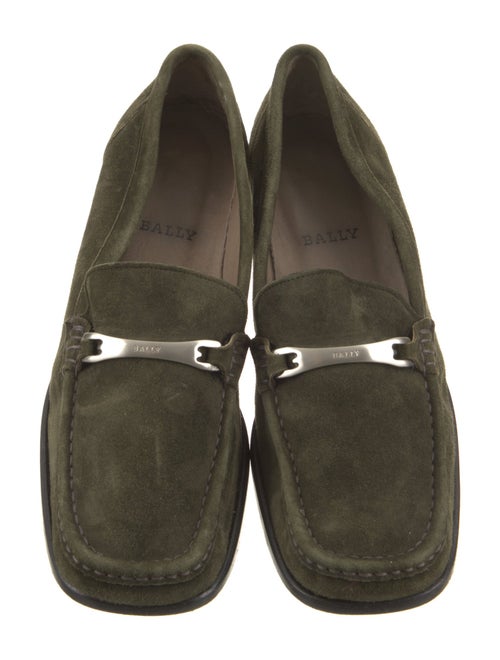 Bally Suede Leather Trim Embellishment Loafers